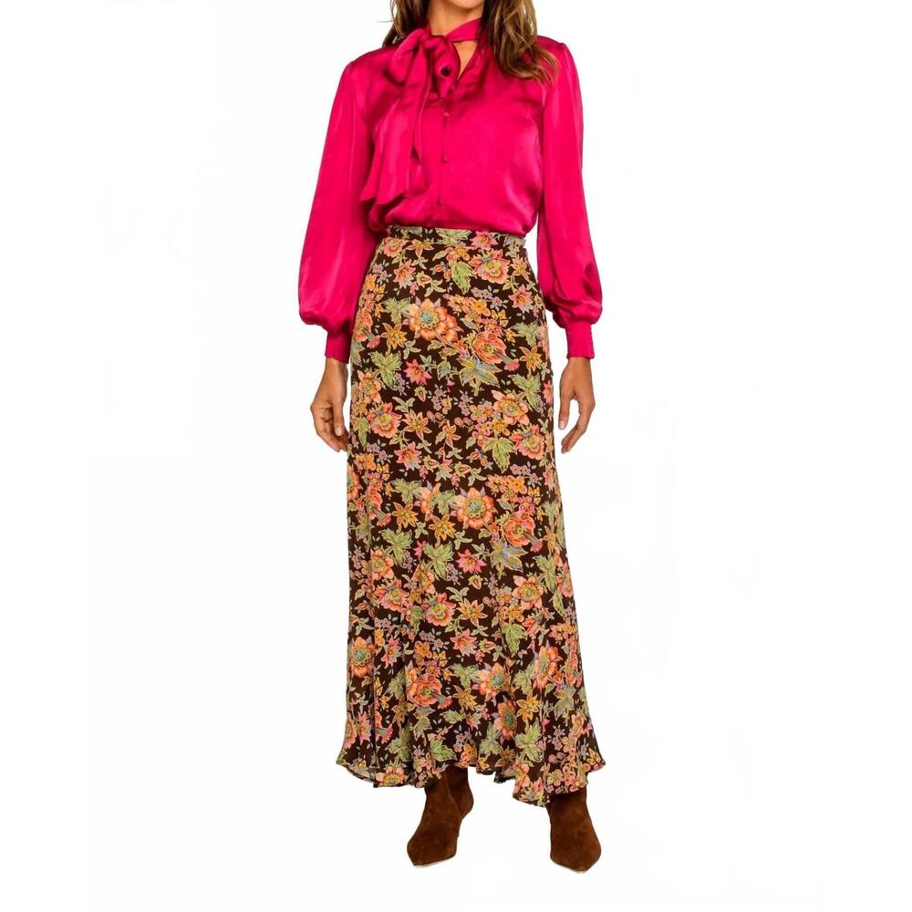 NEW ELIZABETH AND JAMES serena skirt in wallflower brown